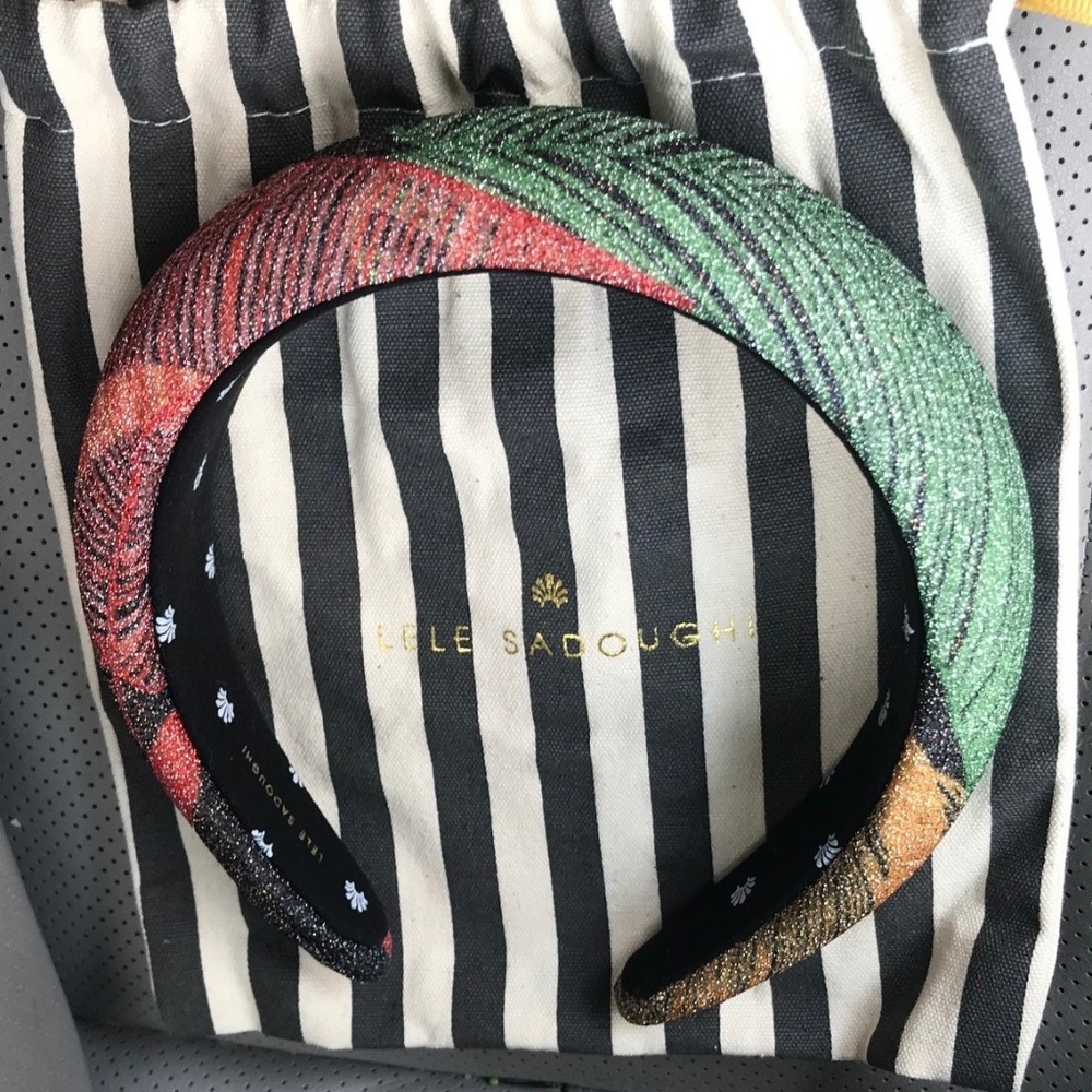 Lele Sadoughi Palm Glitter Headband- Rare